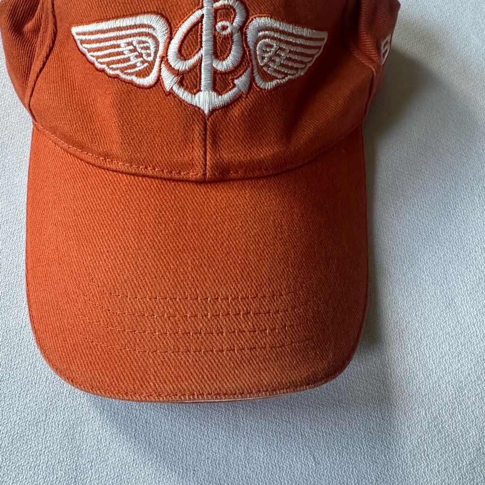 Breitling Orange and White Embroidered Hat